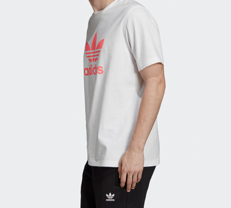 adidas originals Chest Logo Sports Short Sleeve White Flash Red FK1353