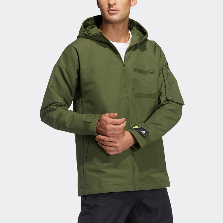 adidas Men's TH Woven CSTM Hooded Jacket Green GP0990