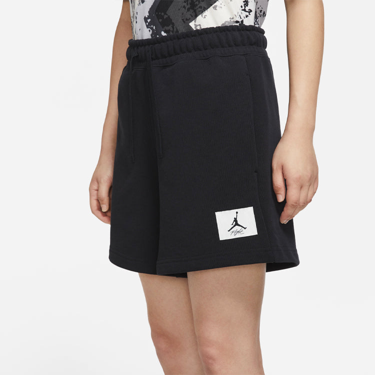 (WMNS) Air Jordan Essentials Logo Pattern Loose Lacing Sports Shorts Black DM3243-010