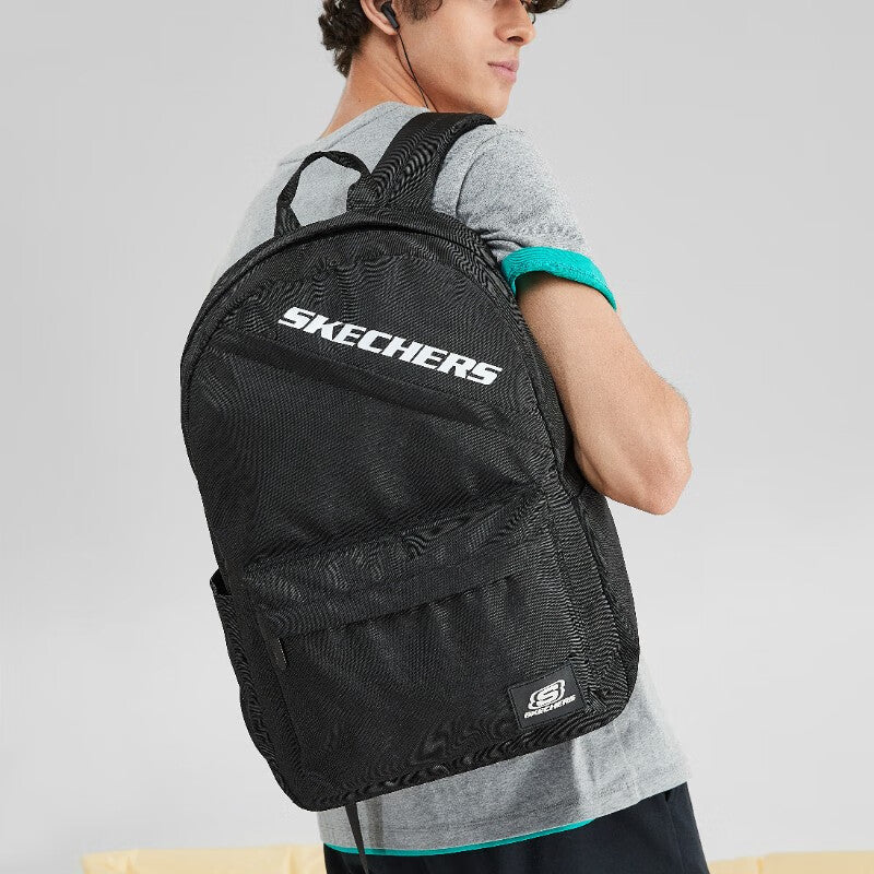 Skechers Zipper Closure Large Capacity Fabric Backpack 'Black White' L422U207-0018