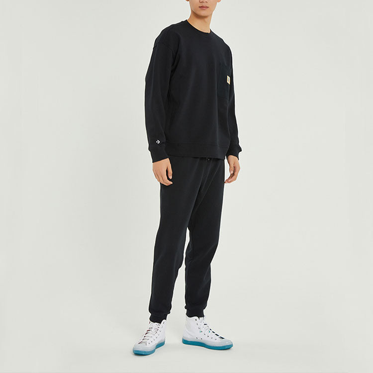 Converse Crafted Fashion Crew Asia Sizing 'Black' 10024165-A02