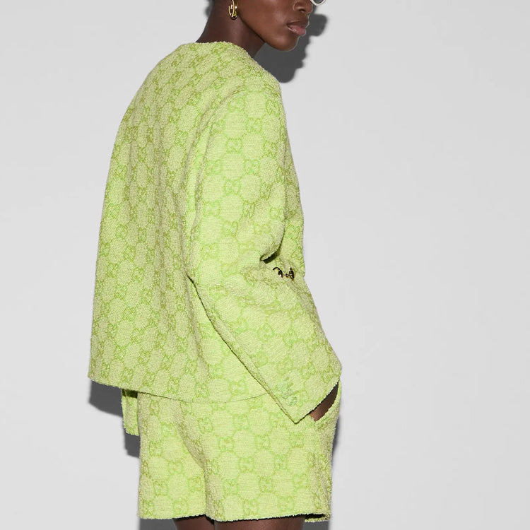 (WMNS) Gucci GG Boucle Cotton Jacket With Horsebit 'Lime green' 784817-Z8BSQ-3439