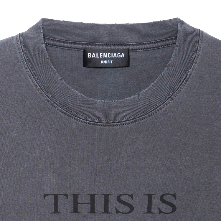 Balenciaga 'This Is Not' Logo T-shirt 'Grey' 661705TKVD91069