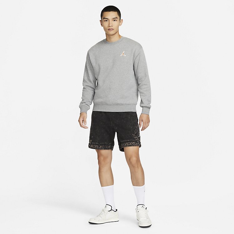 Air Jordan Classic Flying Solid Color Fleece Lined Round Neck Sweatshirt 'Carbon Grey' FD0594-091