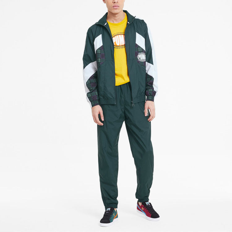 PUMA x The Hundreds Track Pants 'Green White' 596748-38
