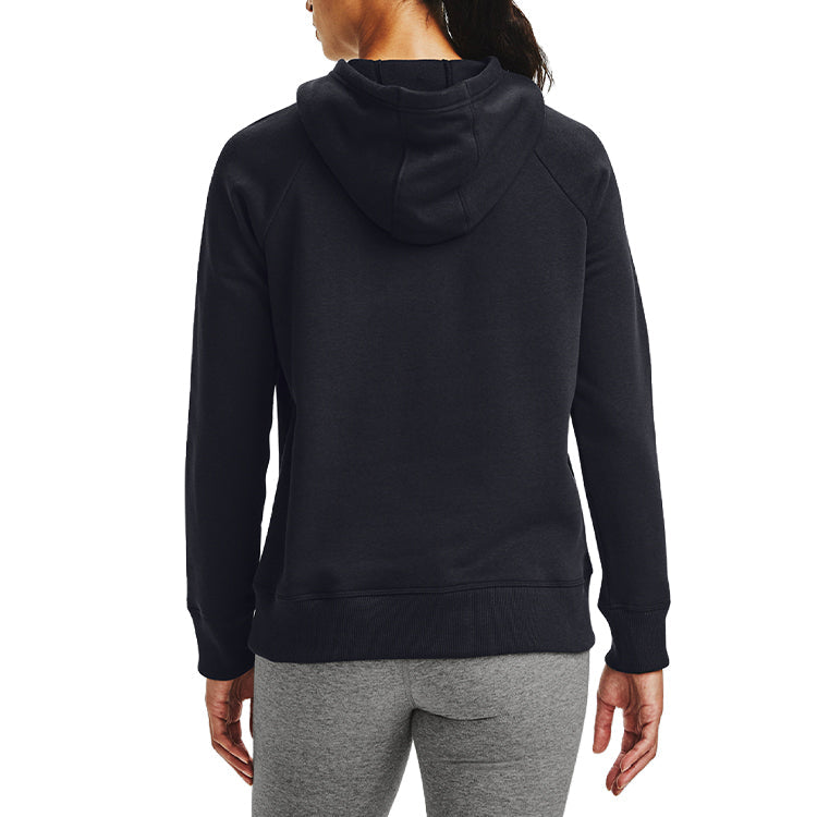 (WMNS) Under Armour Rival Fleece Hoodie 'Black White' 1356317-001