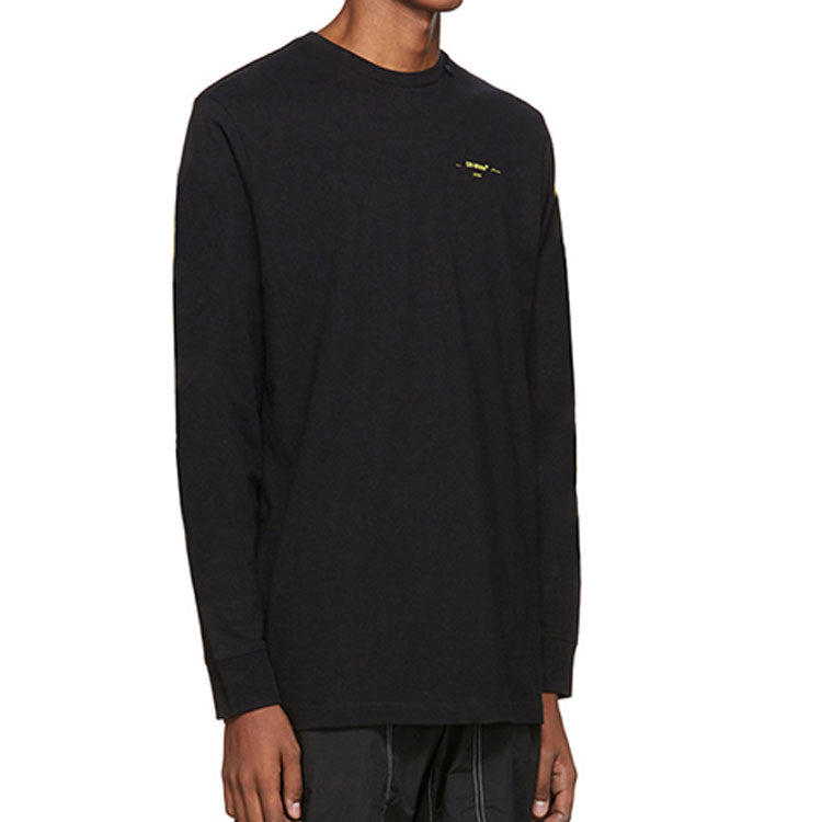 Off-White Cotton Logo Printing Long Sleeves Black OMAB001F191850101060