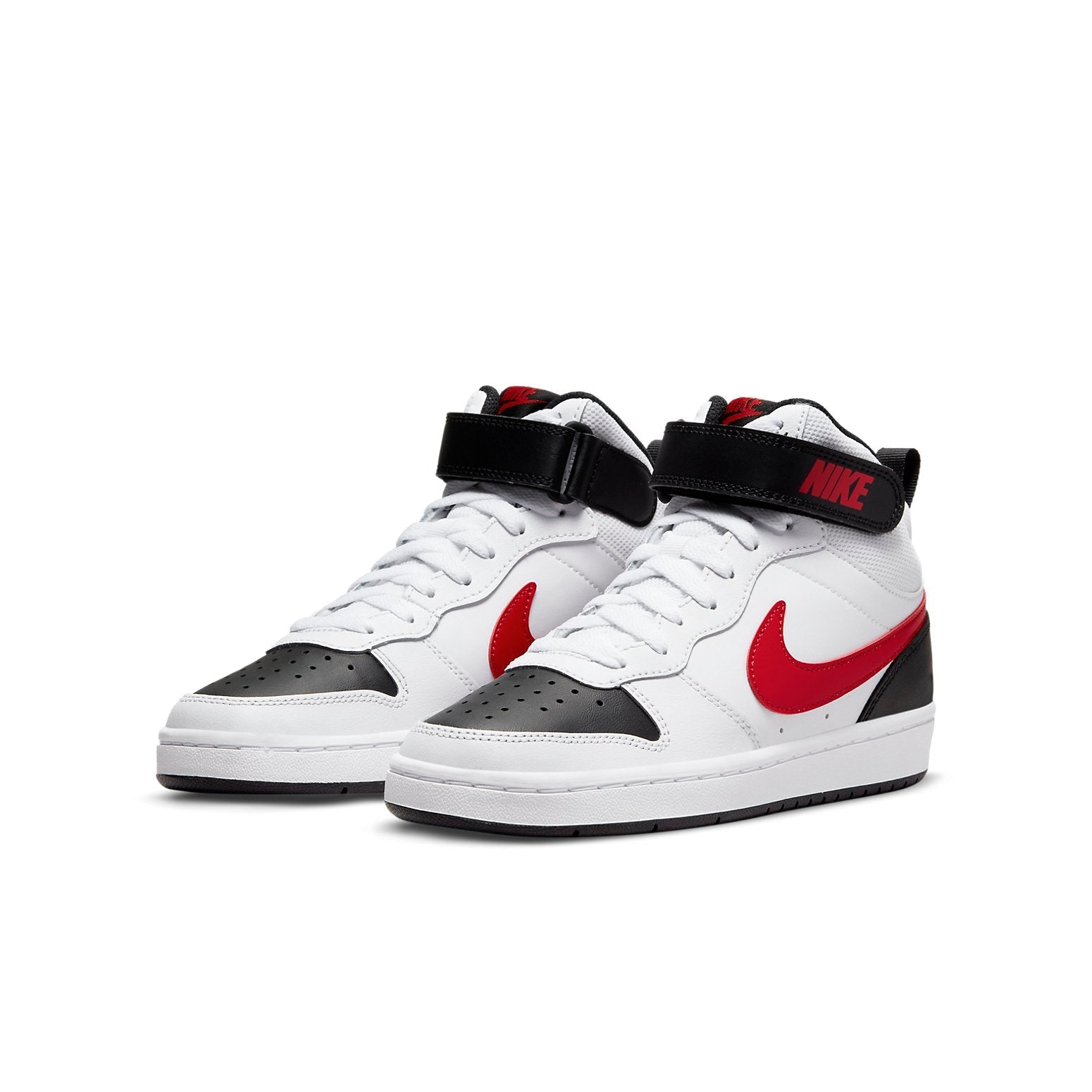 (GS) Nike Court Borough Mid 2 'White University Red' CD7782-110