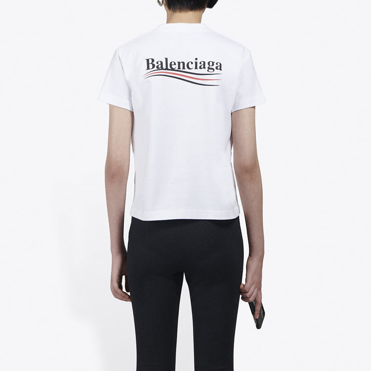 (WMNS) Balenciaga Alphabet Logo Printing Short Sleeve 'White' 612964TIV529040