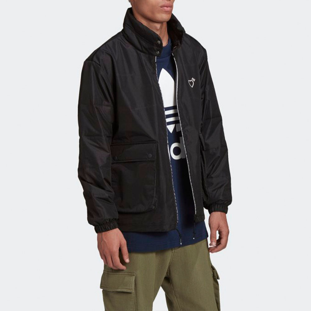 adidas originals x HUMAN MADE Crossover Embroidered Logo Stand Collar Jacket Black GM4634