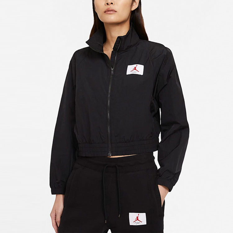 (WMNS) Air Jordan Logo Printing Casual Sports Jacket Autumn 'Black' CV7800-011