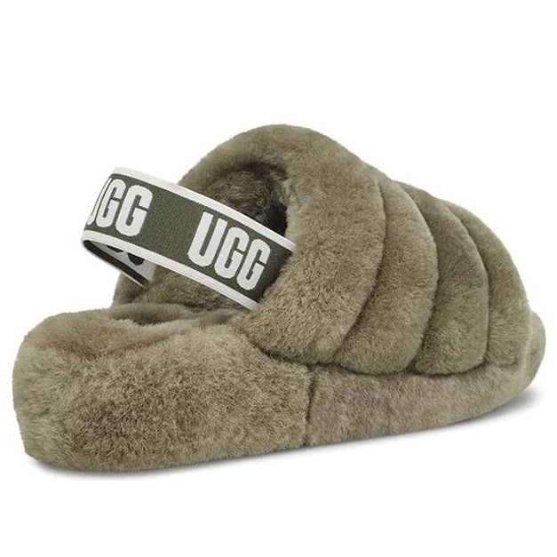 (WMNS) UGG Fluff Yeah Slide 'Burnt Olive' 1095119-BTOL