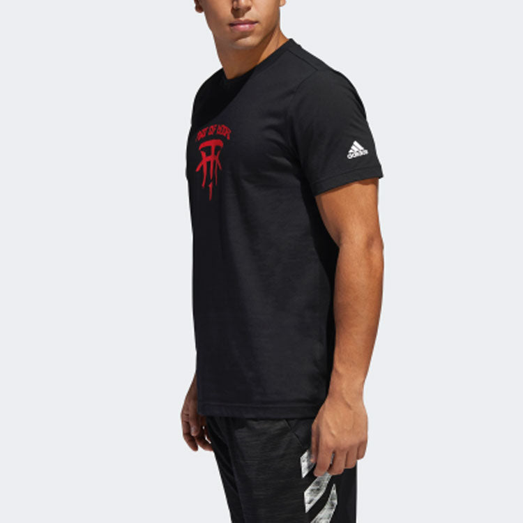 adidas Tmac Chapter 3 Pattern Round Neck Short Sleeve Black EI0364