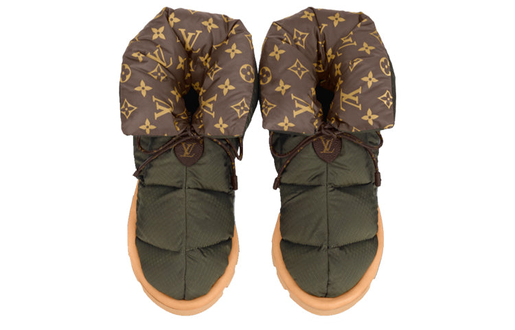 (WMNS) LOUIS VUITTON Pillow Comfort Ankle Boots 'Olive Green with Brown' 1A8T3O
