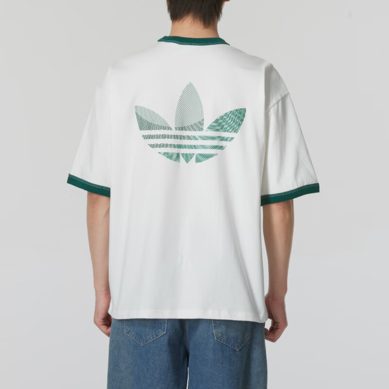adidas Originals logo T-Shirt Asia Sizing 'White Green' JI7485