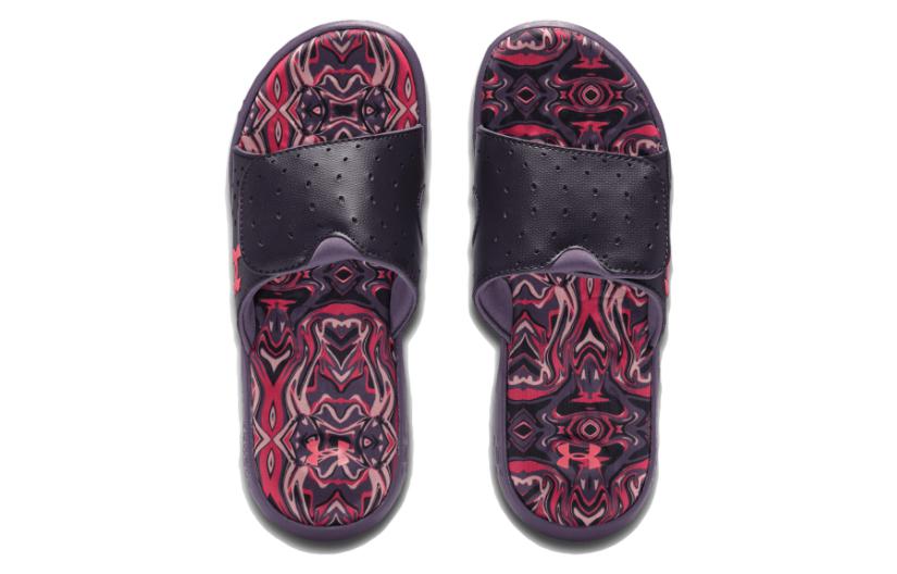 (WMNS) Under Armour Ignite Pro Graphic Footbed Slides 'Tux Purple Marble' 3026029-500