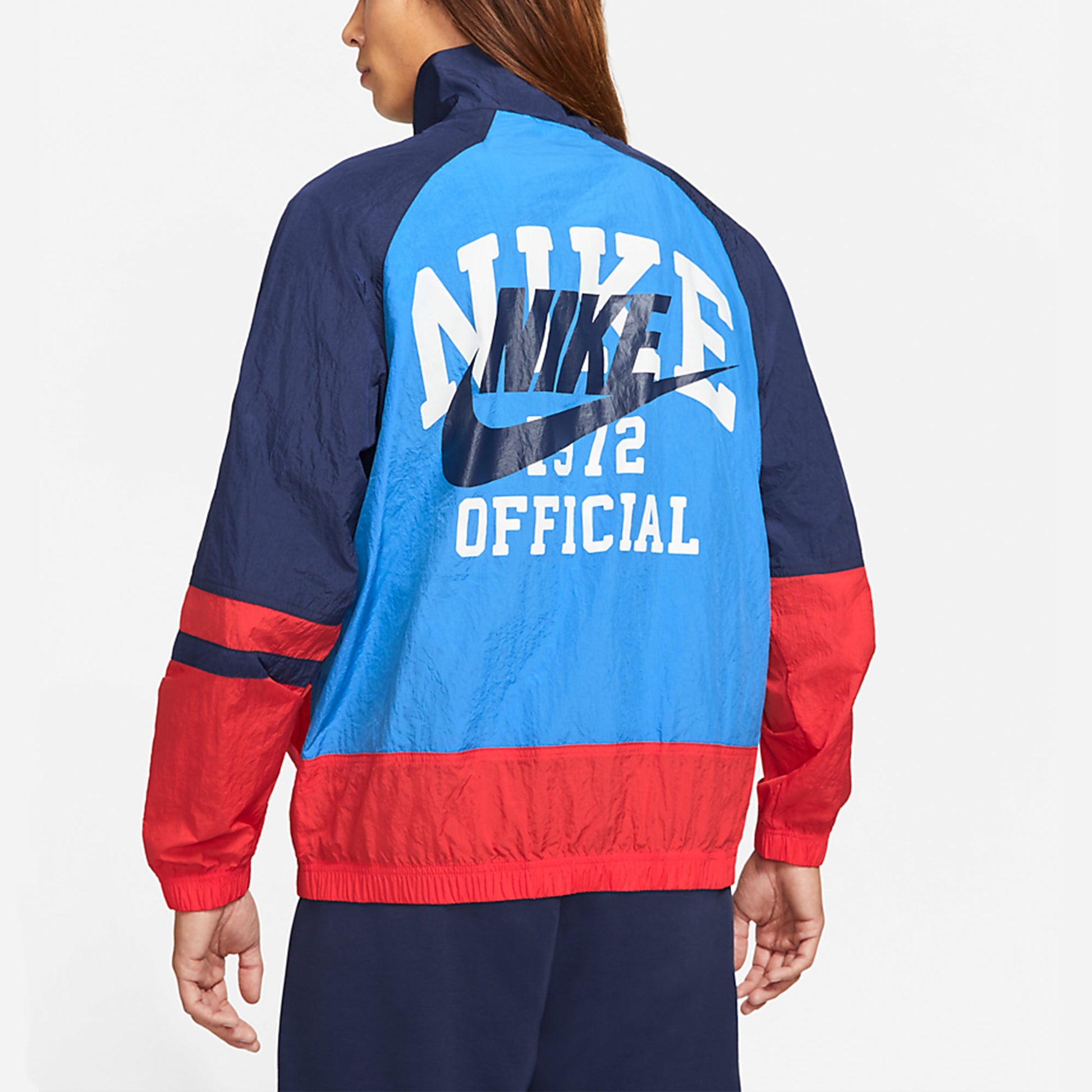 Men's Nike Nsw Trend Ul Jkt Casual Colorblock Sports Breathable Woven Jacket Dark Sky Blue DD6171-435