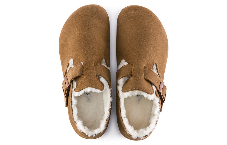 Birkenstock London Shearling Suede Leather Narrow Fit 'Tea' 1014963