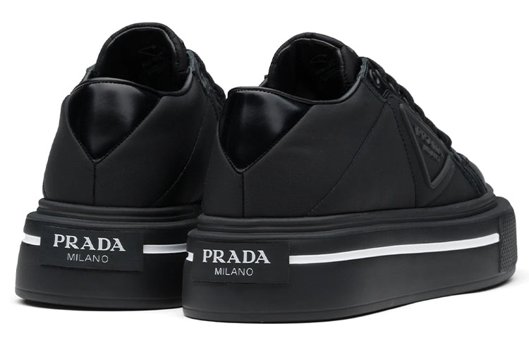 (WMNS) PRADA Macro Re-nylon And Brushed Leather Sneakers 'Black' 1E661M_3LF5_F0632_F_045