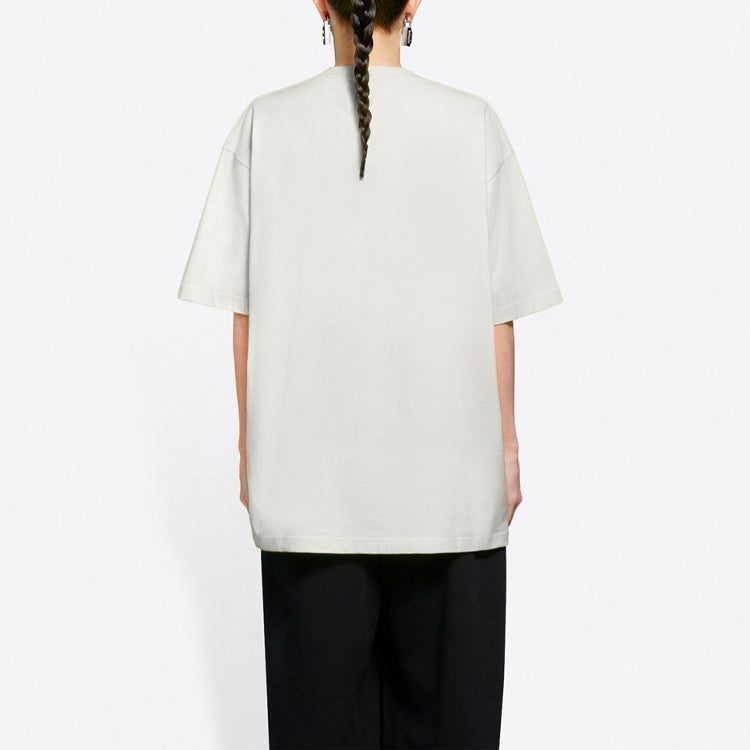 Balenciaga Sponsor Logo Round-neck Tee White 612965TJVD99054