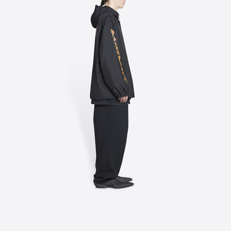 Balenciaga Metallica Windbreaker Hooded Jacket 'Black Orange' 698831TMO101000