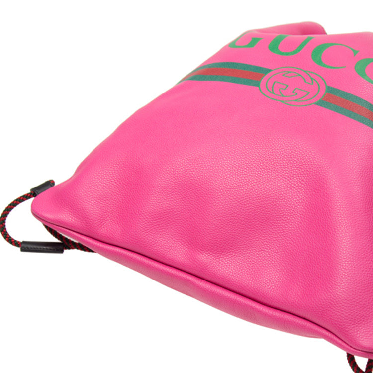 (WMNS) Gucci Logo Printing Cowhide Bag Pack Pink 516639-0GCBT-8841