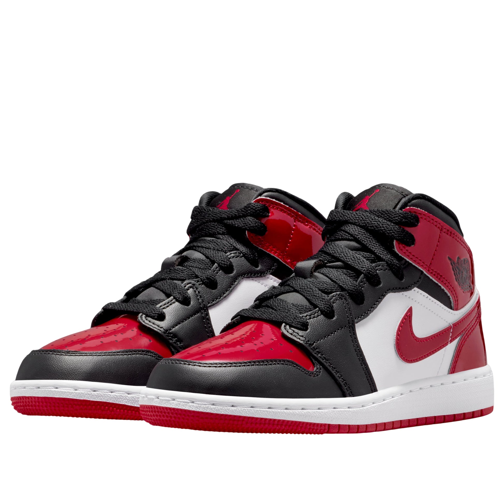 (GS) Air Jordan 1 Mid 'Patent Bred Toe' HV4399-006
