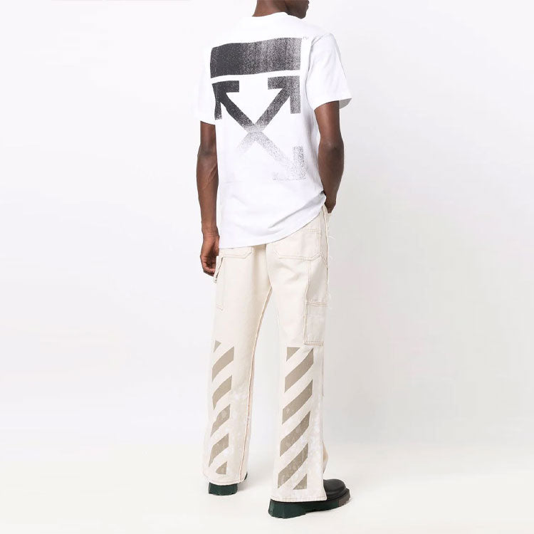 Off-White FW21 Arrow Printing Short Sleeve Version White OMAA027F21JER0050110
