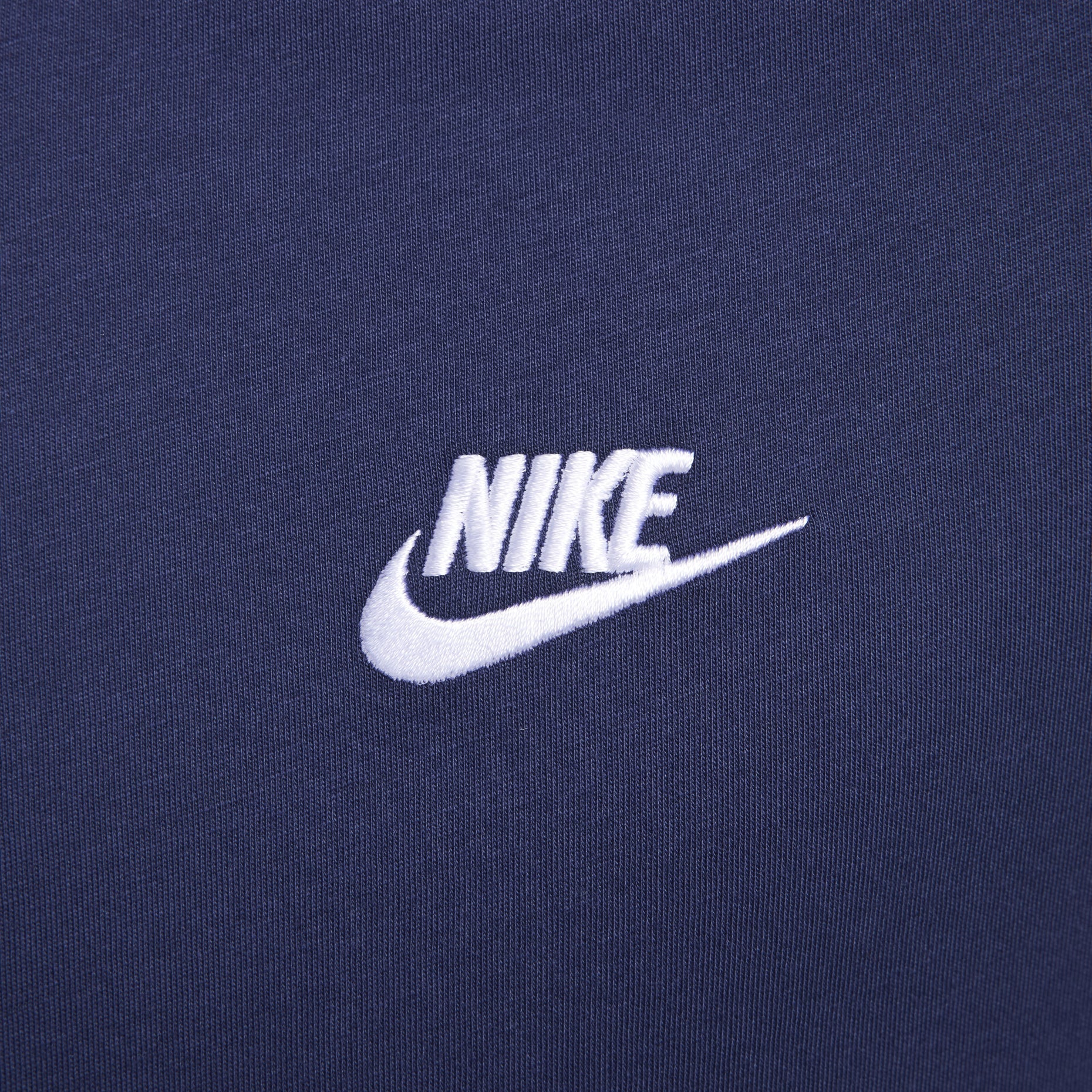 Men's Nike Embroidered Small Round Neck Short Sleeve Deep Navy Blue T-Shirt AR4999-410