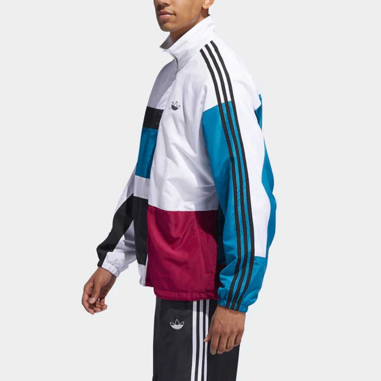 adidas originals Spirit Oversized Multicolor Splicing Sports Jacket White ED6242