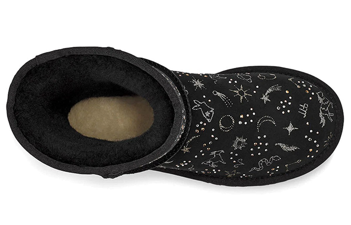 (WMNS) UGG Classic Zodiac Snow Boots Black 1112517-BLK
