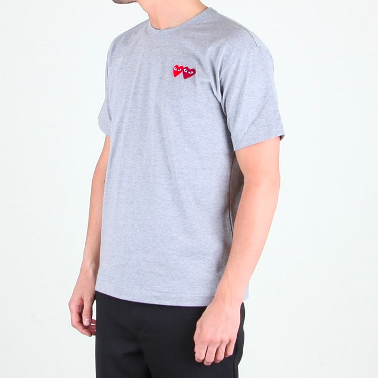 COMME des GARCONS PLAY Basic T-Shirt Two Emblems 'Grey' AZ-T226-051-3