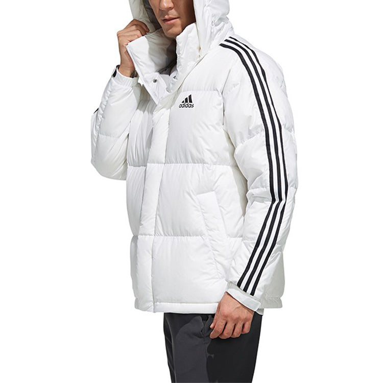 adidas 3ST Puff Down Outdoor protection against cold Stay Warm hooded down Jacket White EH3971