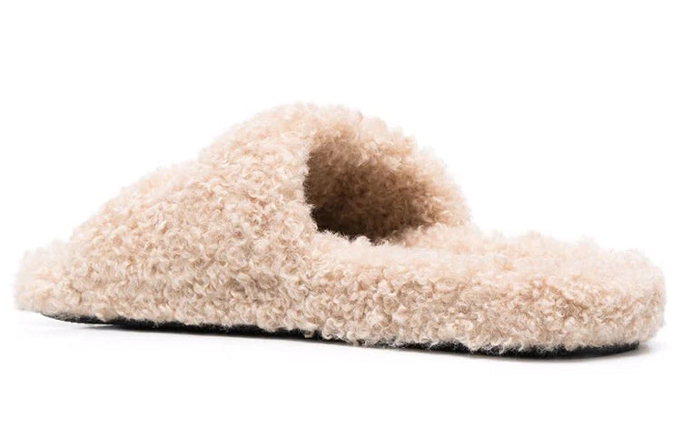Balenciaga Furry Slides 'Beige' 654747W2DO19796