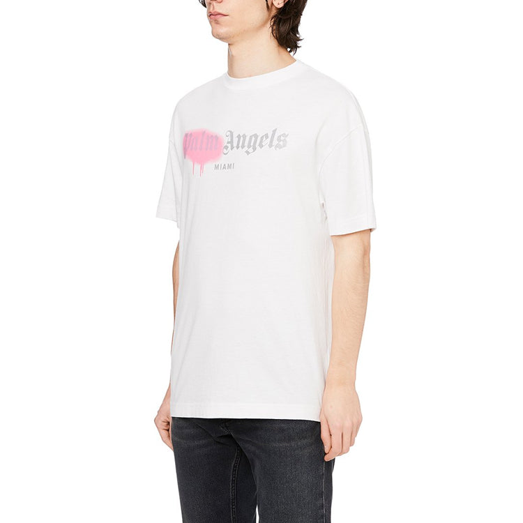 PALM ANGELS Miami Alphabet Printing Short Sleeve White PMAA001F20JER0130130