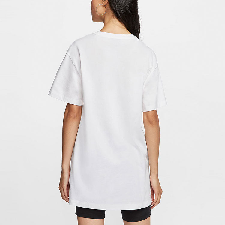 (WMNS) Nike Sportswear Essential Logo Embroidery Knitted Short Sleeve Dress White CJ2243-100