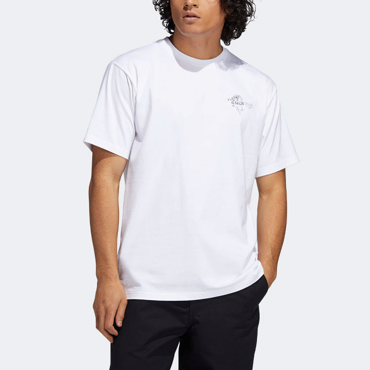adidas originals Cartoon Pattern Printing Round Neck Short Sleeve White GL9974