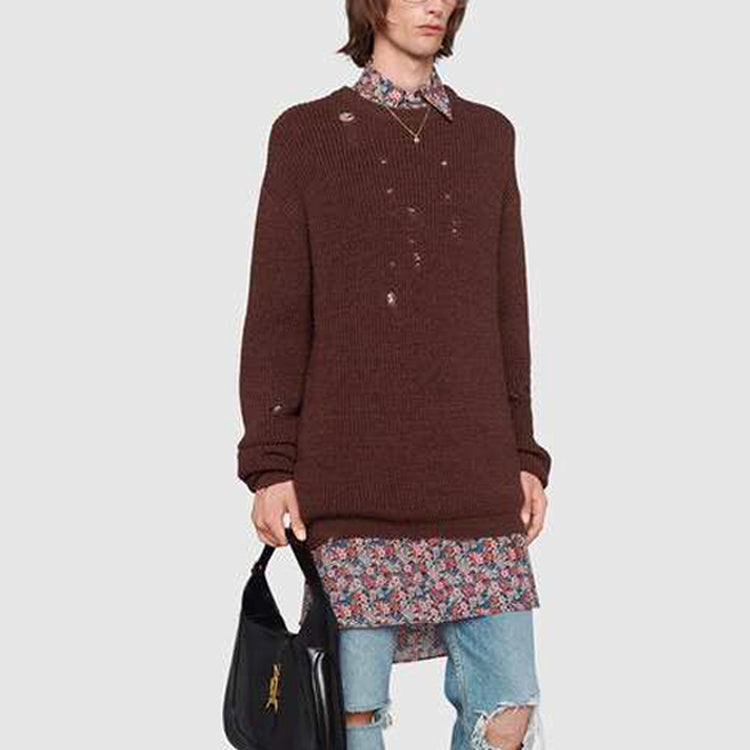 Gucci Rib Knit Wool Oversize Jumper 'Brown' 634575-XKBJ4-2028