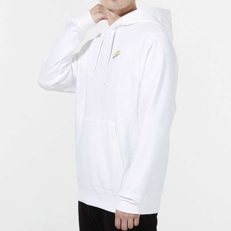 Men's Nike Sportswear Keep It Clean Casual Sports Pullover Fleece Lined White DM2200-100