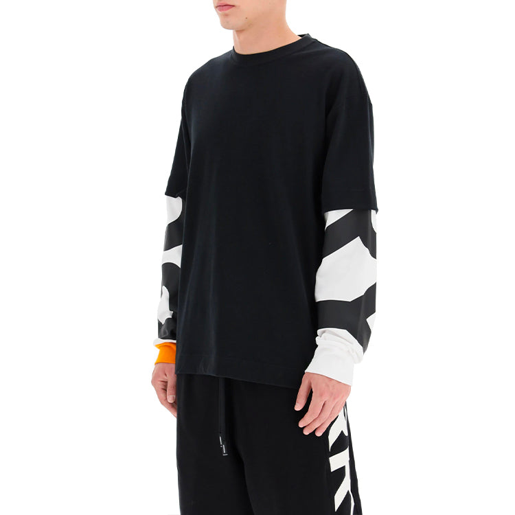 Burberry Plain Embroidery Printing Long Sleeve Male Black 80291391