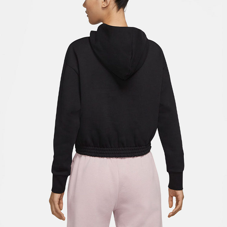 (WMNS) Nike Fleece Graphic Hoodie 'Black' DH1375-010