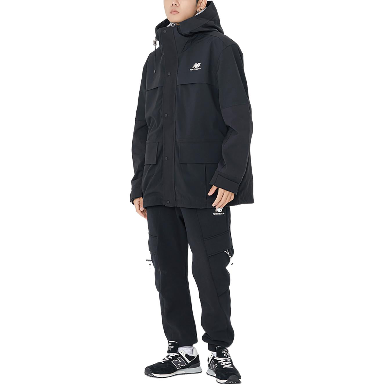 New Balance Hooded Mid Down Jacket Asia Sizing 'Black' AMJ23315-BK