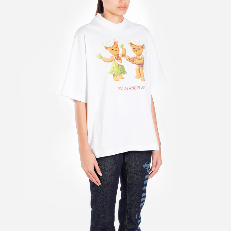 PALM ANGELS Bear Printing Short Sleeve White PWAA017S20JER0070160