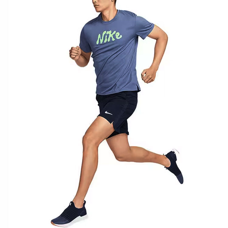 Nike Dri-FIT UV Miler Studio'72 Short Sleeve Running Top 'Blue' FB7947-491