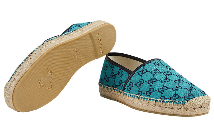 Gucci Alejandro Leather Canvas Espadrilles 'Blue' 663655-9SFV0-4276