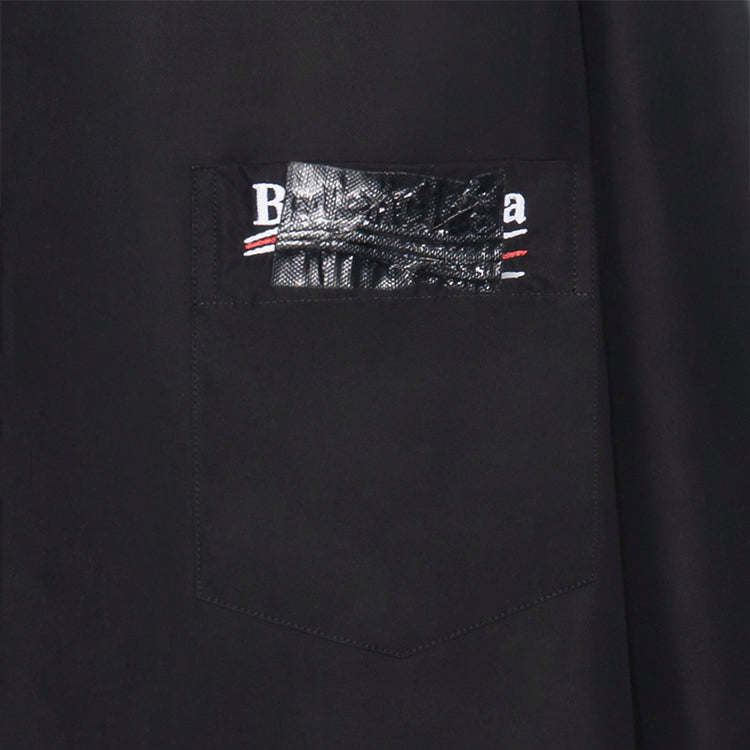 Balenciaga Gaffer Long Sleeve Shirt Large Fit 'Black' 719874TYB181000