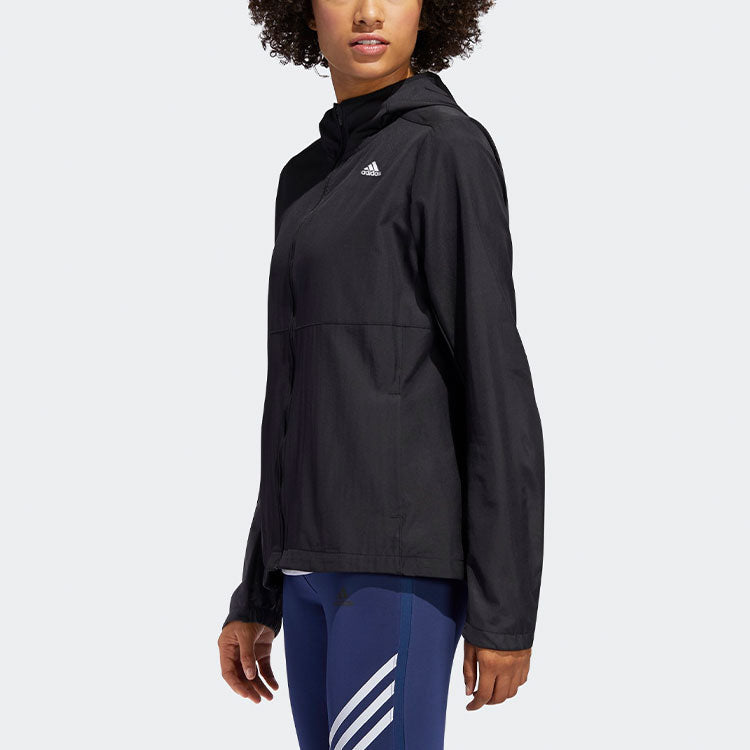 (WMNS) adidas Own The Run Hooded Jacket Black FM6928