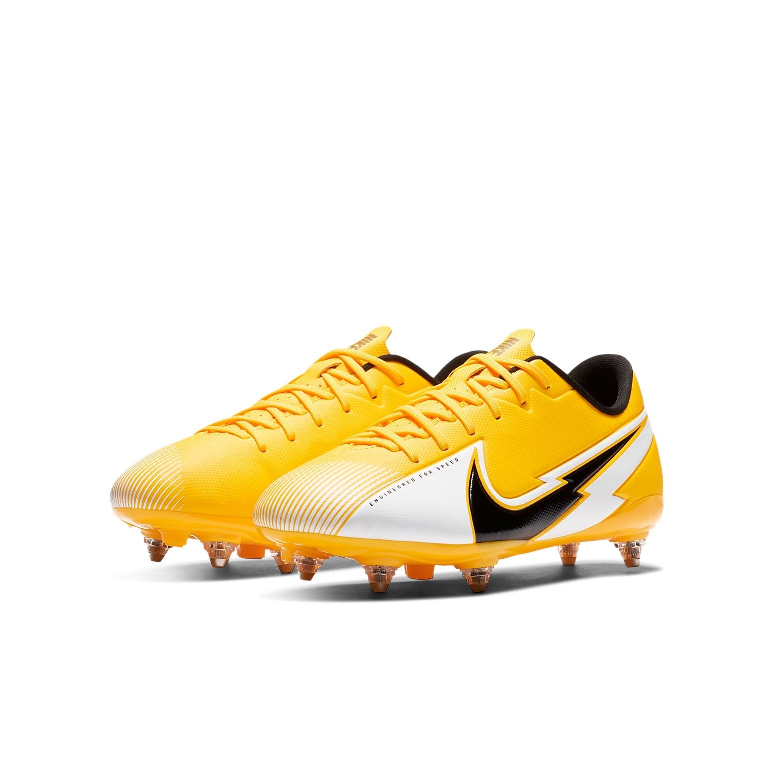 (GS) Nike Jr. Mercurial Vapor 13 Academy SG Soft Ground 'Black Yellow' AT8126-801