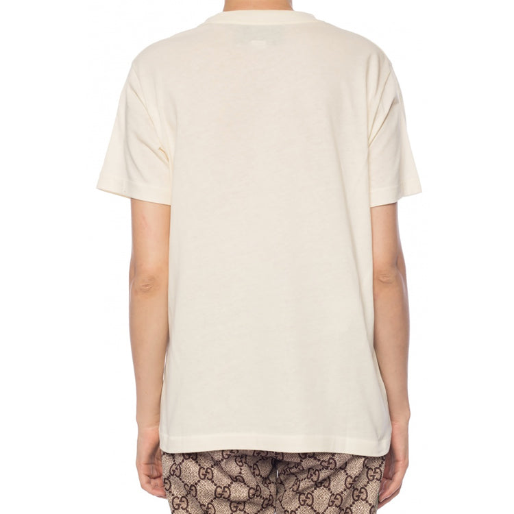 (WMNS) Gucci Tennis Printing Round Neck Casual Short Sleeve White 580762-XJBHP-7136