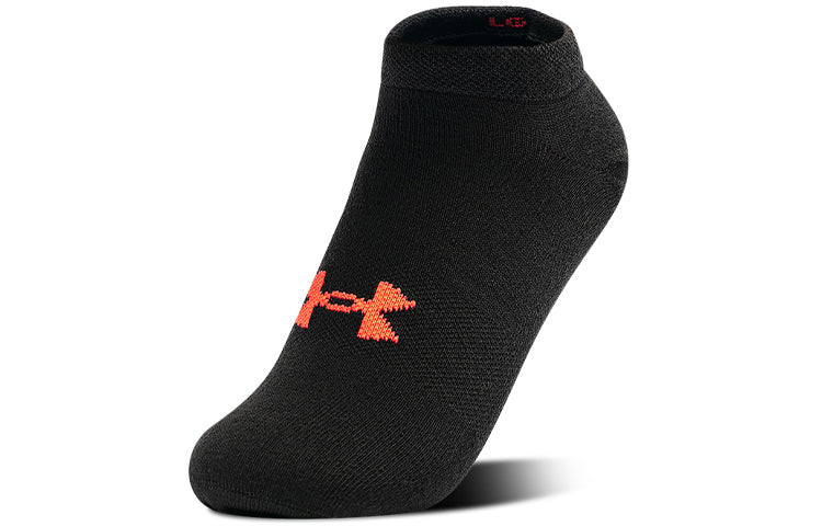 Under Armour Essentials No Show Socks - 6-Pack 'Black White Copper Red' 1358780-100